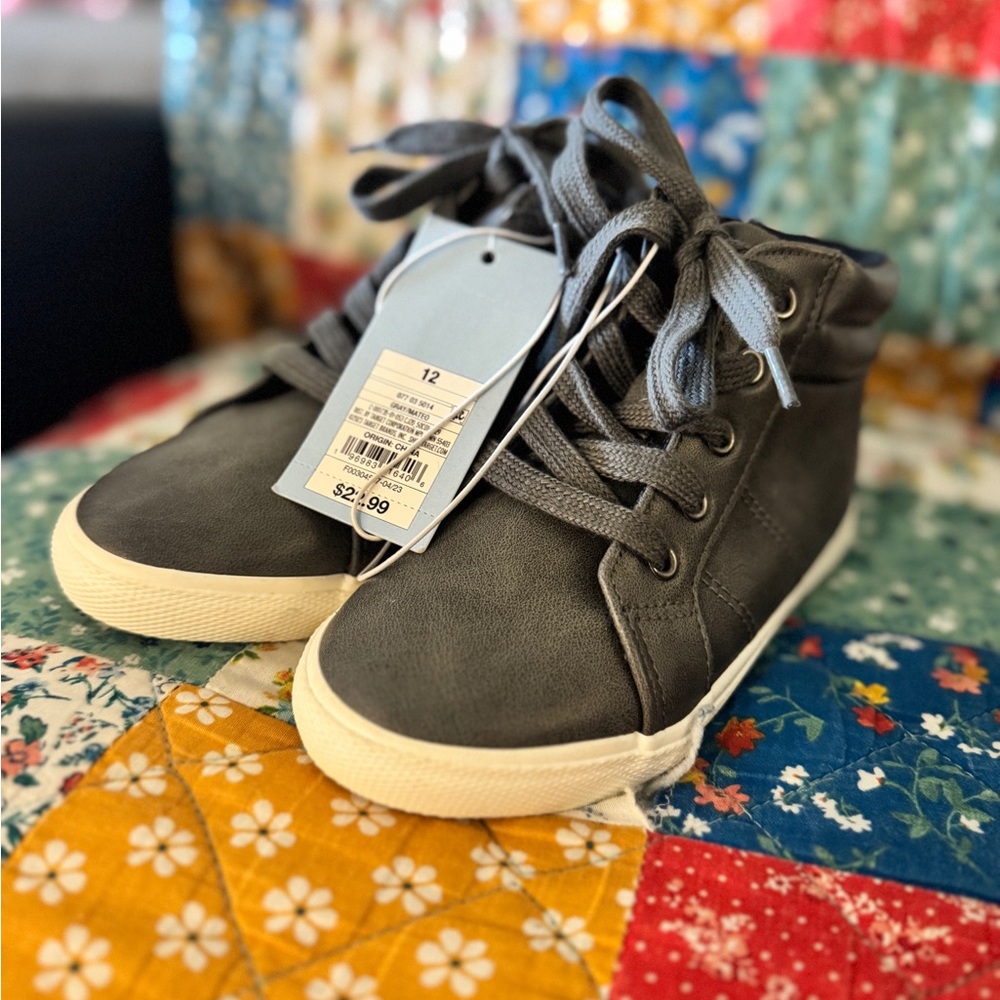 Cat & Jack Charcoal High-Top Sneakers Boots